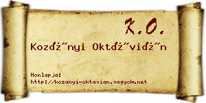 Kozányi Oktávián névjegykártya